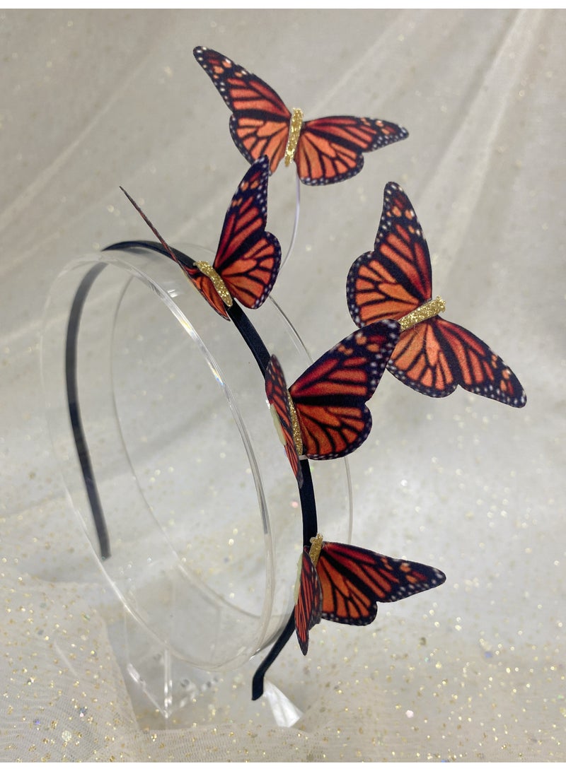NAME Fabric colorful butterfly galvanized iron headband for teens and woman hair decoration - Image 1